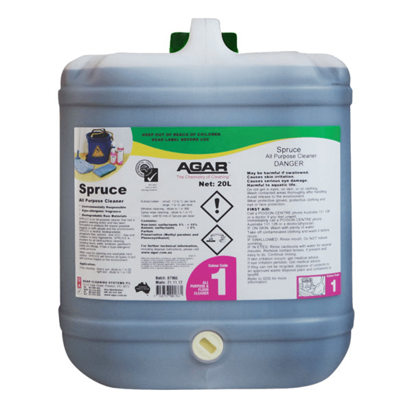 Agar | Spruce All Purpose Cleaner 20Lt | Crystalwhite Cleaning Supplies Melbourne