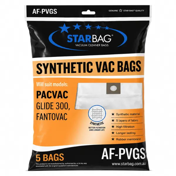 CleanStar Pty Ltd | Starbag AF-PVGS Synthetic Vacuum Cleaner Bags | Crystalwhite Cleaning Supplies Melbourne