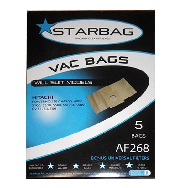 StarBag AF268 Vacuum Cleaner Bags Crystalwhite Cleaning Supplies