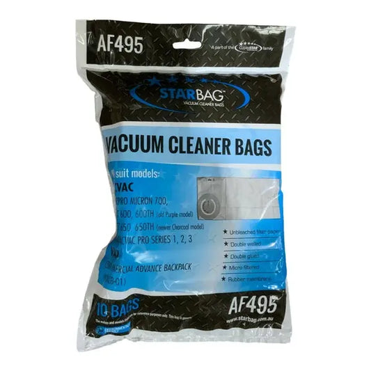 Starbags | AF495 Paper Vacuum Cleaner Bags CleanStar Pty Ltd | Crystalwhite Cleaning Supplies Melbourne