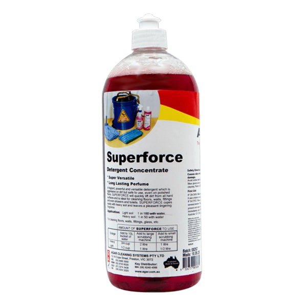 Agar | Agar Superforce Detergent Concentrate 1Lt | Crystalwhite Cleaning Supplies Melbourne