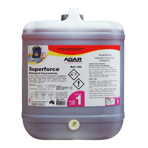 Agar | Agar Superforce Detergent Concentrate 20Lt | Crystalwhite Cleaning Supplies Melbourne