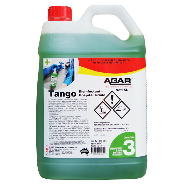 Agar | Tango 5Lt Hospital Grade Disinfectant | Crystalwhite Cleaning Supplies Melbourne