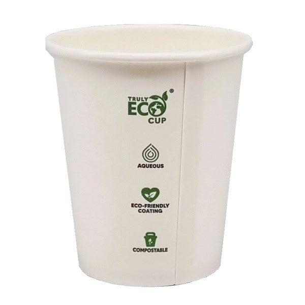 Truly Eco | 8oz Aqueous Coated Single Wall Cup | Crystalwhite Cleaning Supplies Melbourne