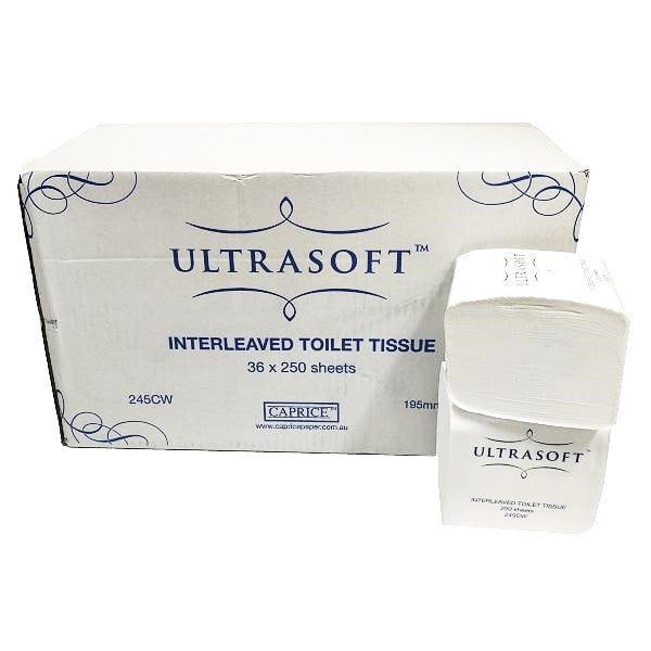 Caprice | Caprice Ultrasoft Interleaved Toilet Tissue | Crystalwhite Cleaning Supplies Melbourne