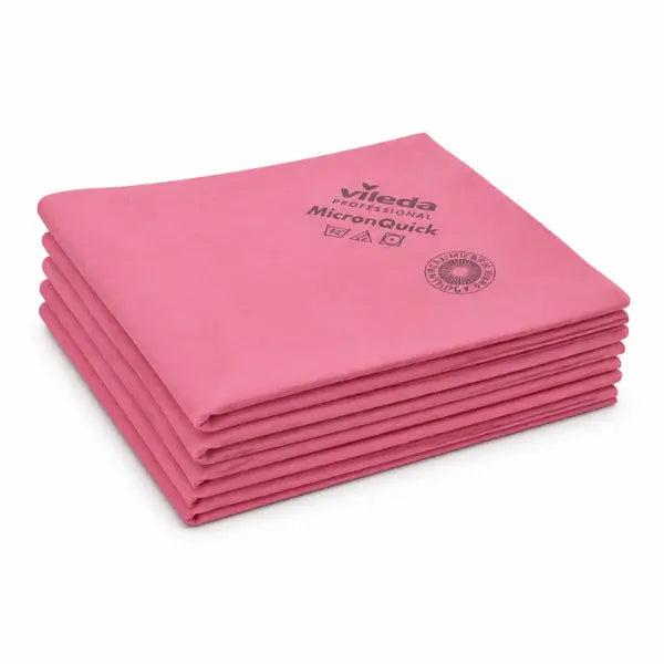 Vileda | Professional r-MicronQuick Window Cleaning Pink Cloth Lint Free | Crystalwhite Cleaning Supplies Melbourne