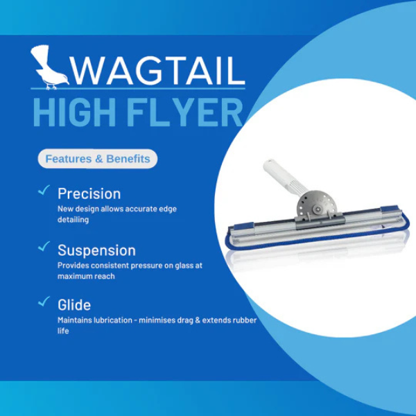 Wagtail | High Flyer Window Squeegee with Washer | Crystalwhite Cleaning Supplies Melbourne