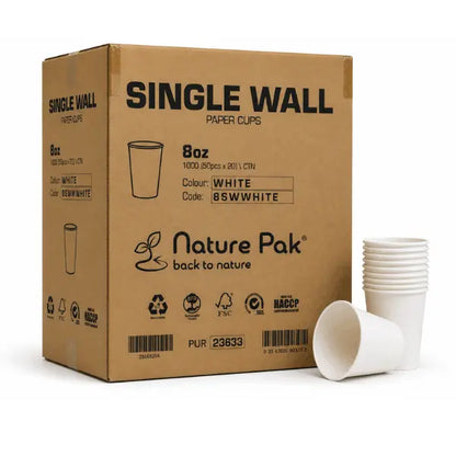 Hot & Cold Paper Cups – 6oz & 8oz | White Crystalwhite Cleaning Supplies Melbourne.