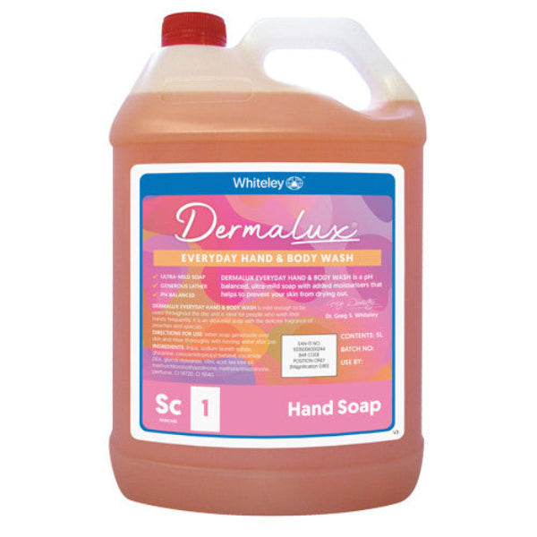 Whiteley | Dermalux Natural Hand and Body Wash 5L | Crystalwhite Cleaning Supplies Melbourne