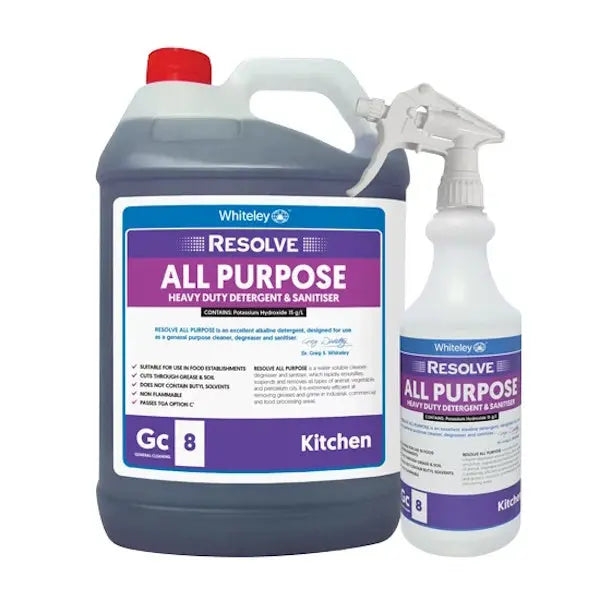 Whiteley Resolve Heavy Duty Detergent and Sanitiser