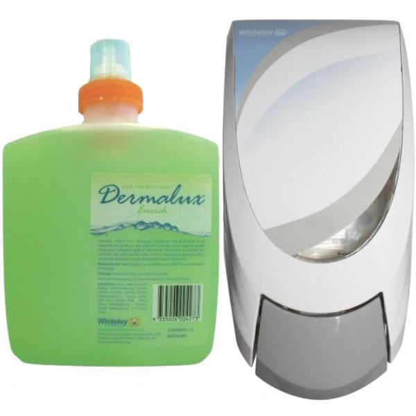 Whiteley | Dermalux Enrich Shampoo, Conditioner and Body Group | Crystalwhite Cleaning Supplies Melbourne