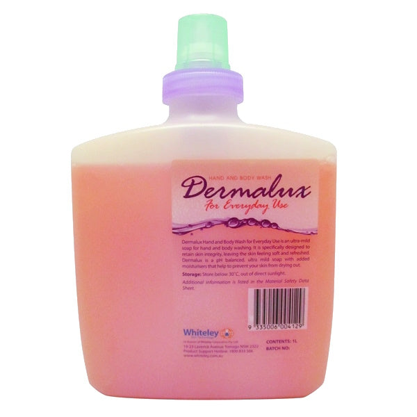 Whiteley | Dermalux Hand and Body Soap for Everyday Use 1Lt Pod | Crystalwhite Cleaning Supplies Melbourne