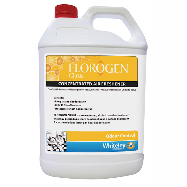 Whiteley | Florogen Citrus 5Lt Alcohol-Based Air Freshener | Crystalwhite Cleaning Supplies Melbourne