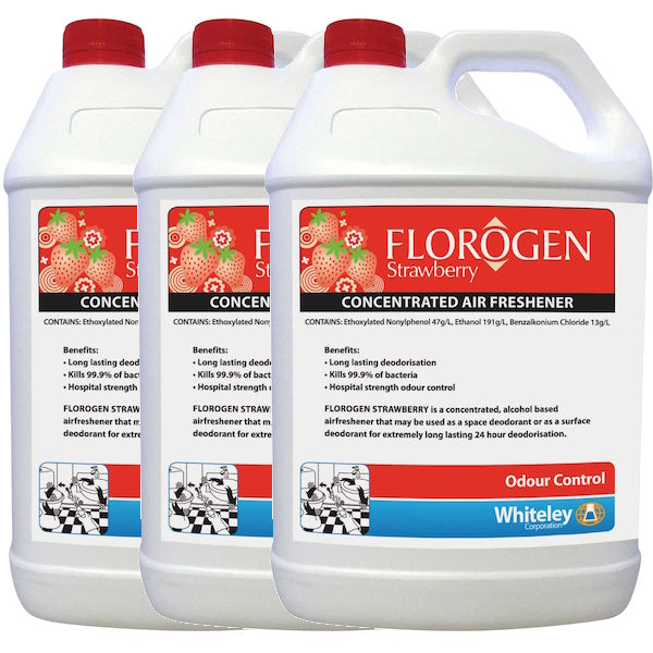 Whiteley | Florogen Strawberry 3X5Lt Air Freshener | Crystalwhite Cleaning Supplies Melbourne