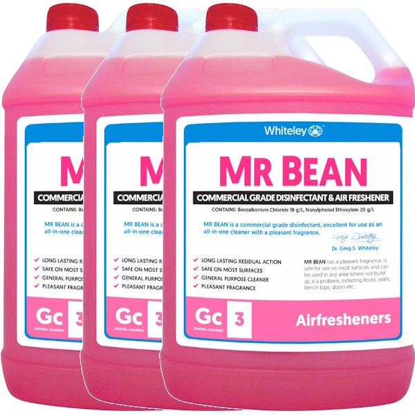 Whiteley | Mr Bean 3 X 5Lt Commercial Grade Disinfectant and Air Freshener | Crystalwhite Cleaning Supplies Melbourne
