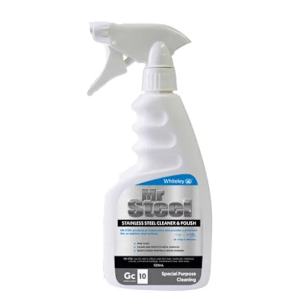 Whiteley | Mr Steel 500ml Water Based Stainless Steel Cleaner | Crystalwhite Cleaning Supplies Melbourne