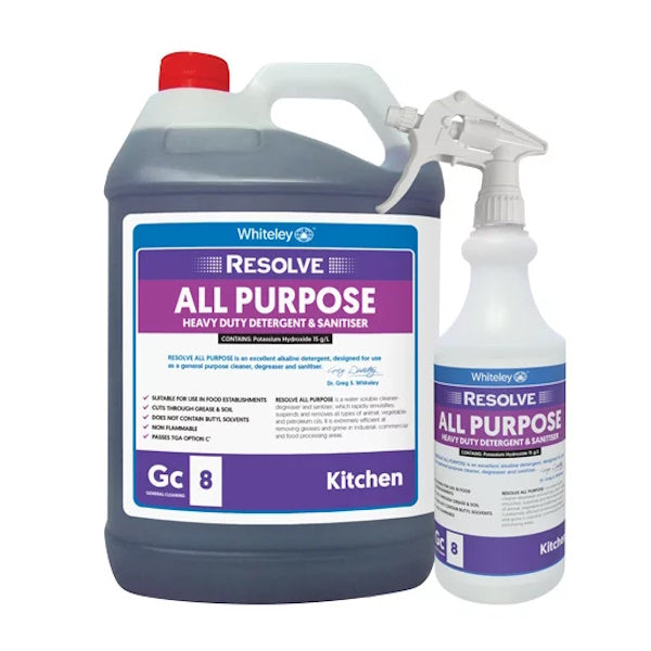 Whiteley | Resolve Group All Purpose Detergent and Sanitiser | Crystalwhite Cleaning Supplies Melbourne