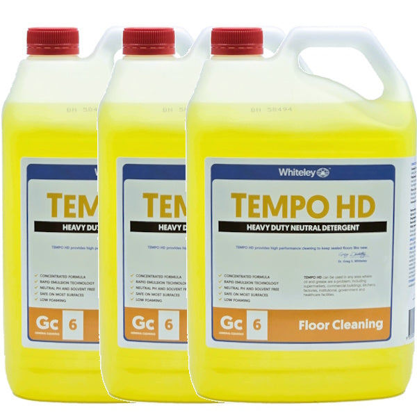 Whiteley | Tempo HD 3X5Lt Heavy Duty Neutral Detergent | Crystalwhite Cleaning Supplies Melbounre