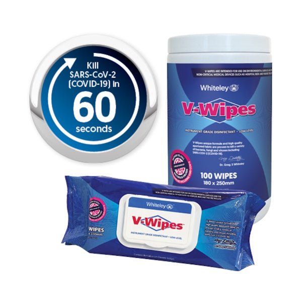 Whiteley | Whiteley Viraclean V Wipes Hospital Grade Disinfectant Wipes | Crystalwhite Cleaning Supplies Melbourne