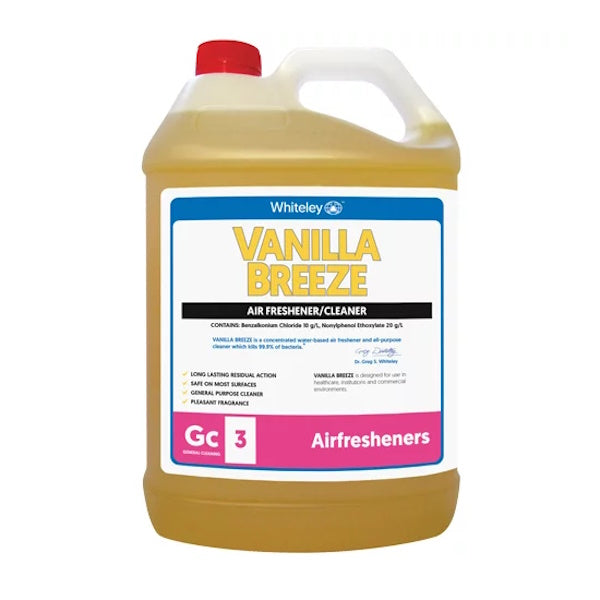 Whiteley | Vanilla Breeze 5Lt Air Freshener and Cleaner | Crystalwhite Cleaning Supplies Melbourne