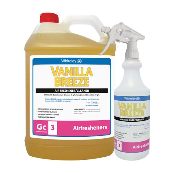 Whiteley | Vanilla Breeze Group Air Freshener and Cleaner | Crystalwhite Cleaning Supplies Melbourne