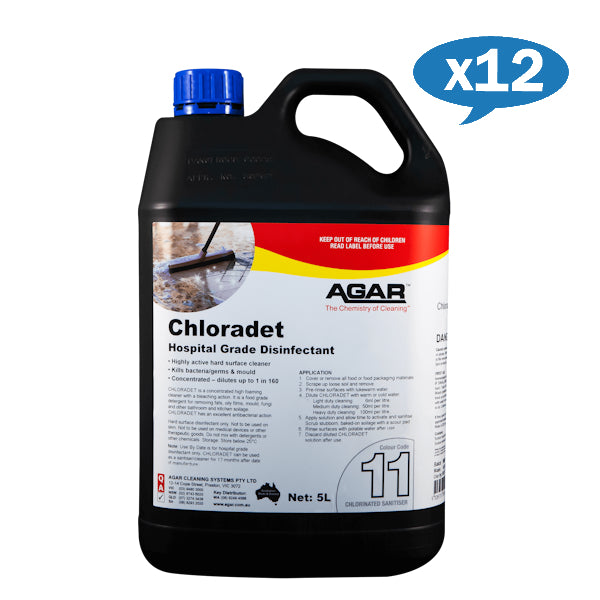 Agar | Wholesale Chloradet 5Lt | Crystalwhite Cleaning Supplies Melbourne