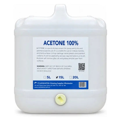 Crystalwhite | 100% Acetone in 15Lt | Crystalwhite Cleaning Supplies Melbourne