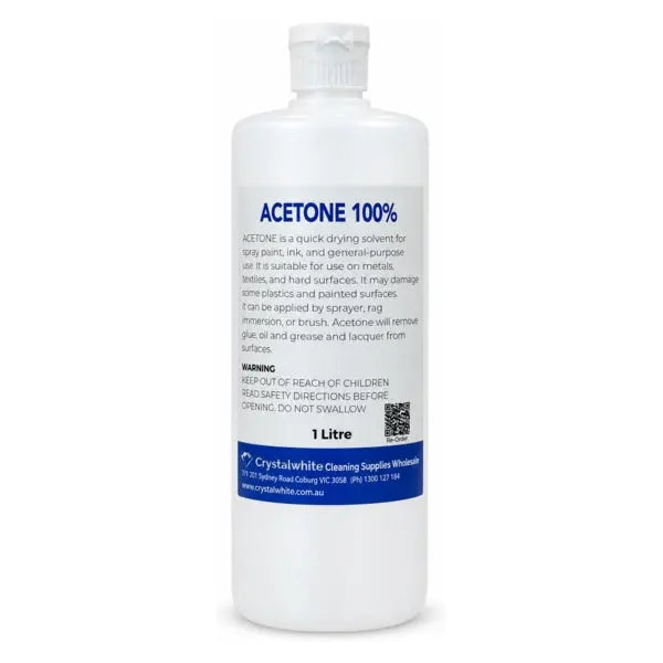Crystalwhite | 100% Acetone in 1Lt | Crystalwhite Cleaning Supplies Melbourne