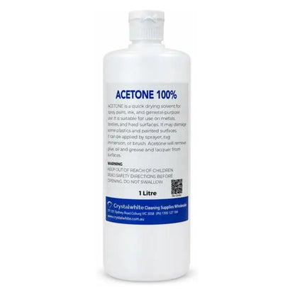 Crystalwhite | 100% Acetone in 1Lt | Crystalwhite Cleaning Supplies Melbourne