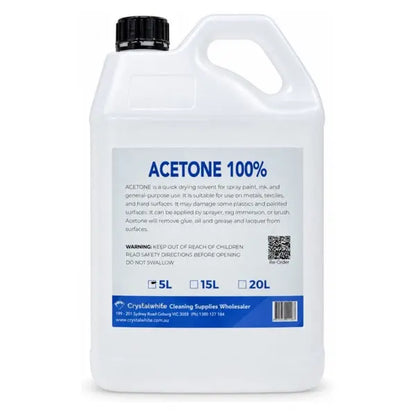 Crystalwhite | 100% Acetone in 5Lt | Crystalwhite Cleaning Supplies Melbourne