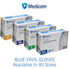 Medicom Vital Blue Vinyl Gloves Powdered Free Collection | Crystalwhite Cleaning Supplies