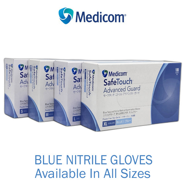Medicom | Medicom Advance Guard Nitrile Gloves Blue Powder Free | Crystalwhite Cleaning Supplies Melbourne