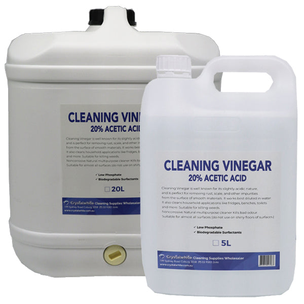 Crystalwhite Cleaning Supplies | Cleaning Vinegar 20% Acetic Acid Group | Crystalwhite Cleaning Supplies Melbourne