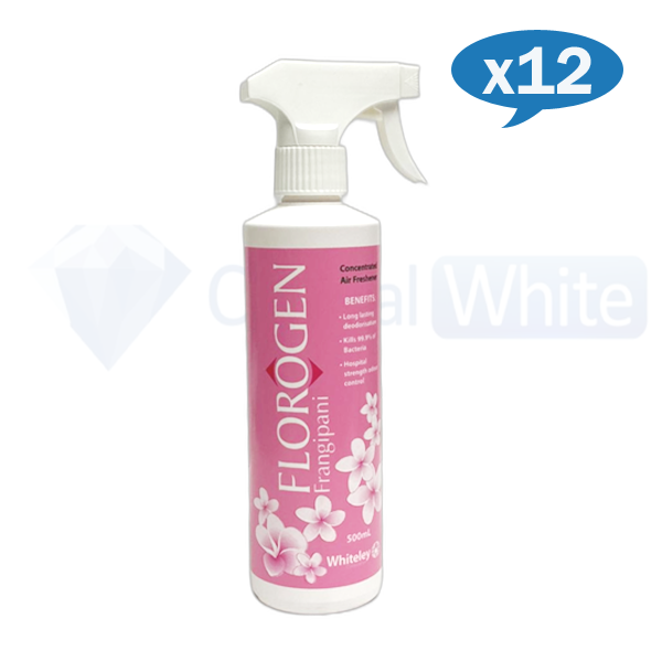 Whiteley | Florogen 500ml Frangipani Air Freshener carton quantity | Crystalwhite Cleaning Supplies Melbourne