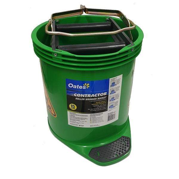 Oates | Contractor Wringer Mop Bucket 15Lt Green | Crystalwhite Cleaning Supplies Melbourne