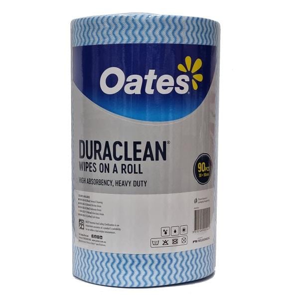 Oates | Duraclean Chux Wipes Roll 90Pcs 30 X 50cm | Crystalwhite Cleaning Supplies Melbourne