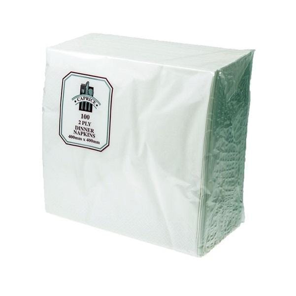 Caprice | 2 Ply Dinner Napkins Quarter Fold (White) 1000 | Crystalwhite Cleaning Supplies Melbourne