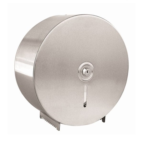 ABC Single Stainless Steel Jumbo Toilet Roll Dispenser | Crystalwhtie Cleaning Supplies Melbourne