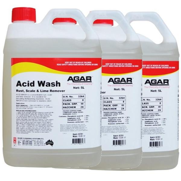 Agar | Acid Wash 3X5Lt Rust, Scale and Lime Remover | Crystalwhite Cleaning Supplies Melbourne