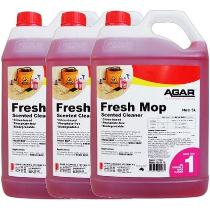 Agar | Fresh Mop Biodegradable 3 X 5Lt Carton Quatity | Crystalwhite Cleaning Supplies Melbourne