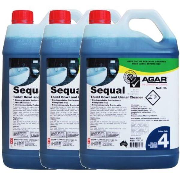Agar | Sequal Washroom Cleaner 3X5Lt | Crystalwhite Cleaning Supplies Melbourne