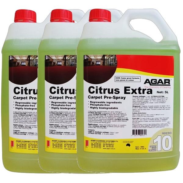 Agar | Citrus Extra 5LT X 3 Carpet Cleaner (Prespray) Biodegradable | Crystalwhite Cleaning Supplies Melbourne