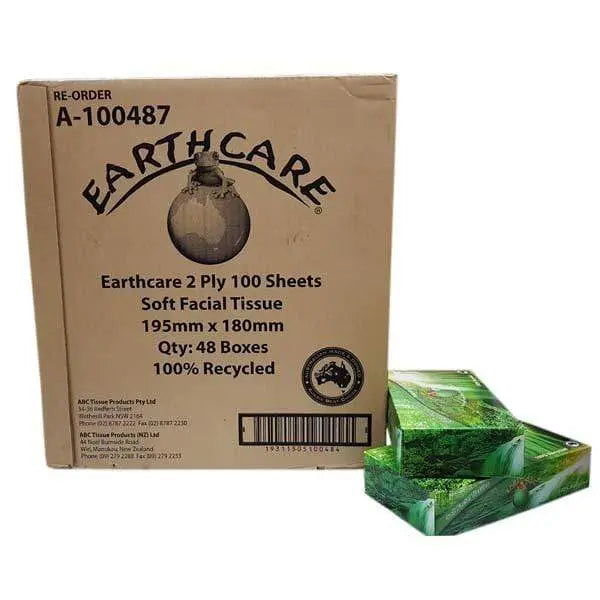 Earthcare Facial Tissues 2 Ply 48 Boxes 100% Recycled Paper