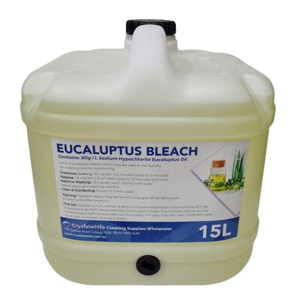 Crystalwhite | Eucalyptus Bleach 15Lt | Crystalwhite Cleaning Supplies Melbourne