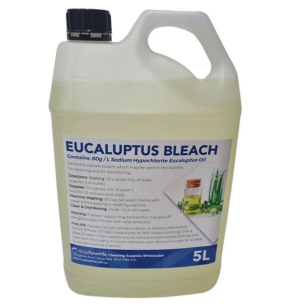 Crystalwhite | Eucalyptus Bleach 5Lt | Crystalwhite Cleaning Supplies Melbourne
