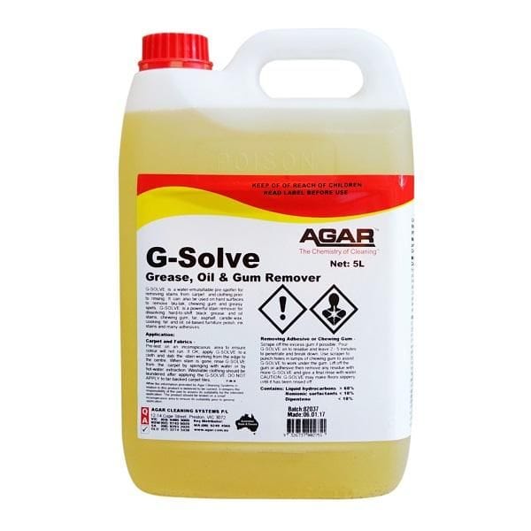 Agar | G Solve Carpet Cleaner (Pre-Spray) 5Lt | Crystalwhite Cleaning Supplies Melbourne