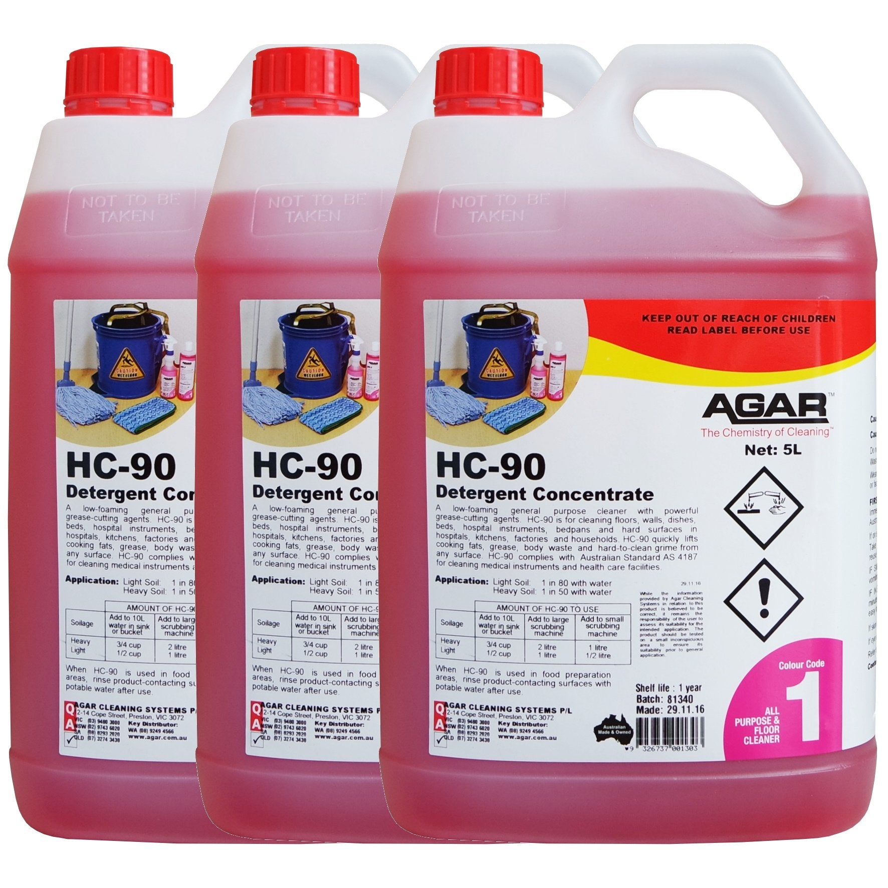 Agar | HC-90 Detergent 5Lt | Crystalwhite Cleaning Supplies Melbourne
