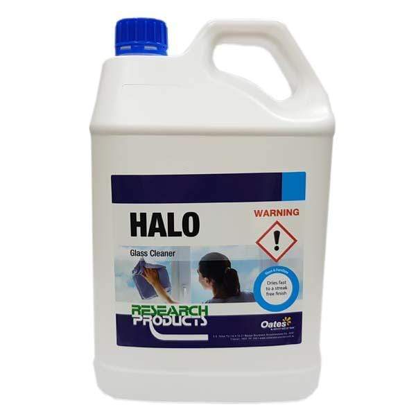 Research Products | Halo Fast Dry Glass Cleaner  5Lt | Crystalwhite Cleaning Supplies Melbourne