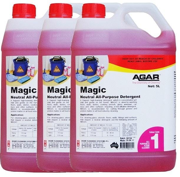 Agar | Magic Neutral Detergent 3 X 5Lt | Crystalwhite Cleaning Supplies Melbourne