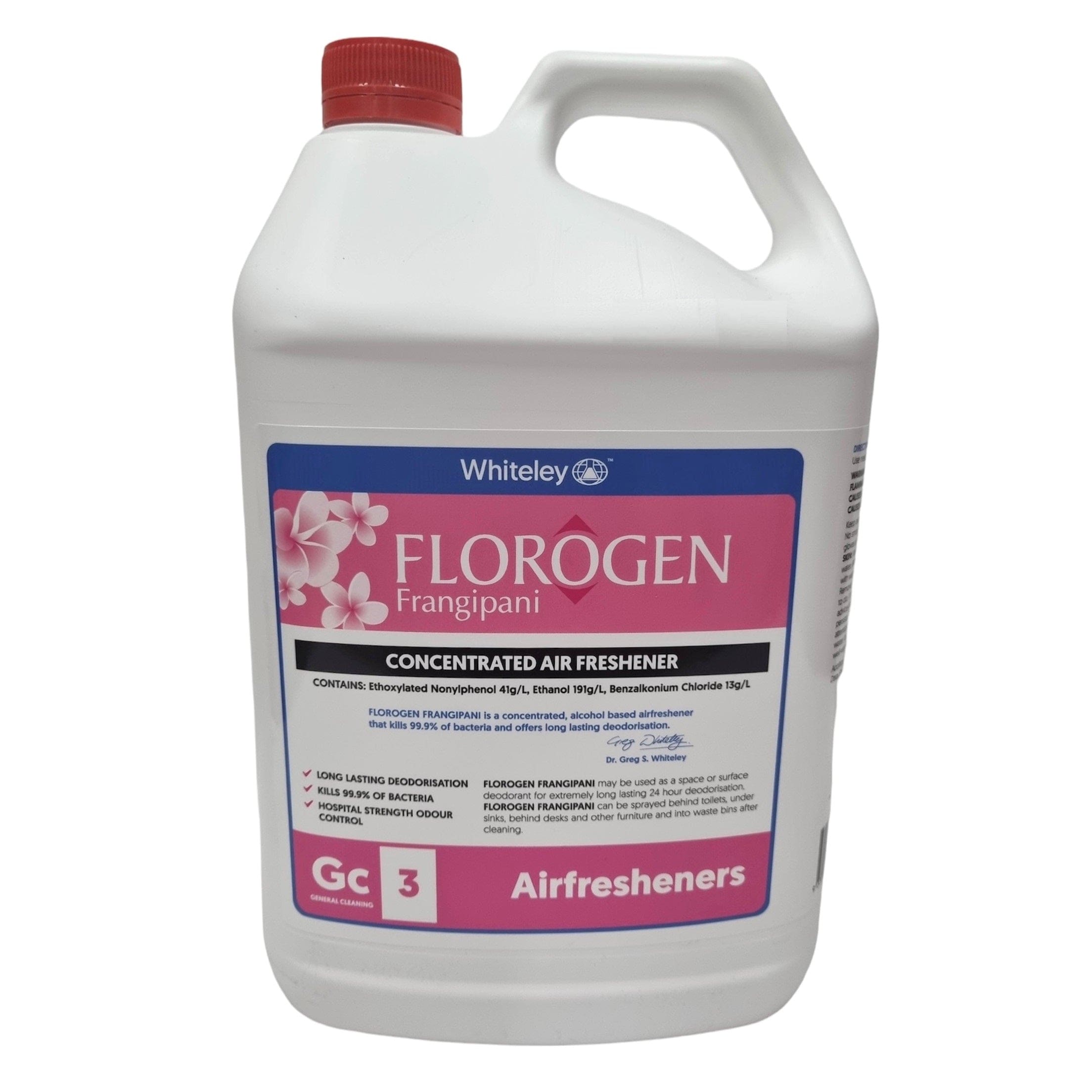 Whiteley | Florogen 5Lt Frangipani Air Freshener | Crystalwhite Cleaning Supplies Melbourne